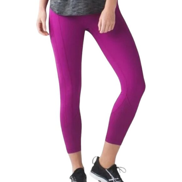 Lululemon Crop Activewear Leggings Regal Plum Purple 4 - Picture 1 of 8